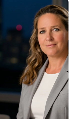 Sandra Wyman Davis wearing a gray blazer